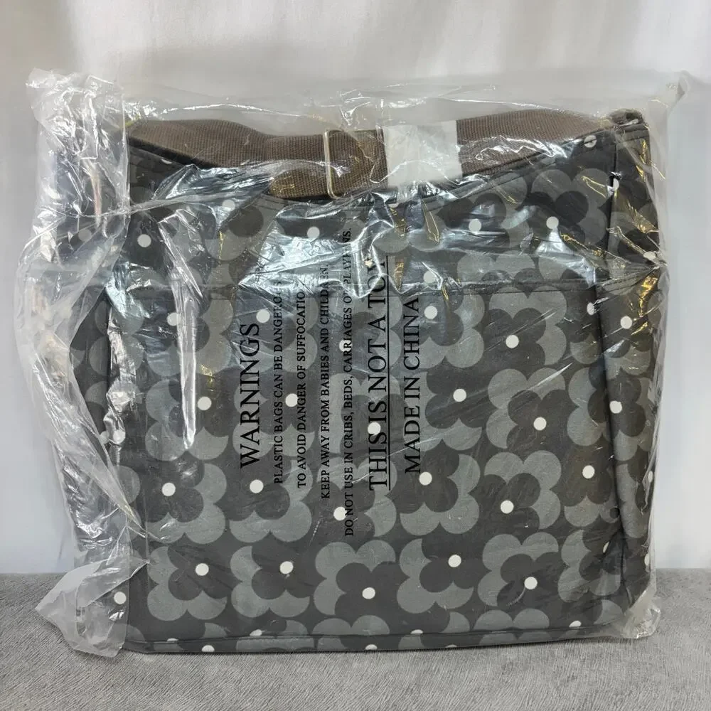 Orla Kiely for Target 3 Piece Hobo Baby Diaper Bag Gray Floral Green New 2014